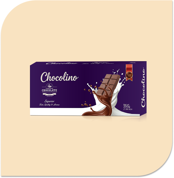 Group 111 CHOCOLINO CHOCOLATE SLAB – PREMIUM MILK -200gm - Image 1